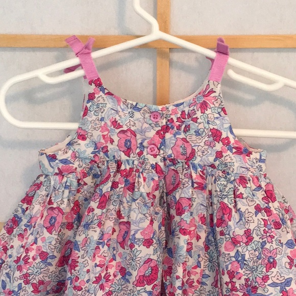 2 Baby Gap Infant Dresses Crisp Cotton Sleeveless Pink Blue - Picture 6 of 12